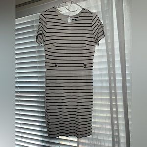 Banana Republic Navy & White Short Sleeve Fitted Business Dress , Women’s Size 8